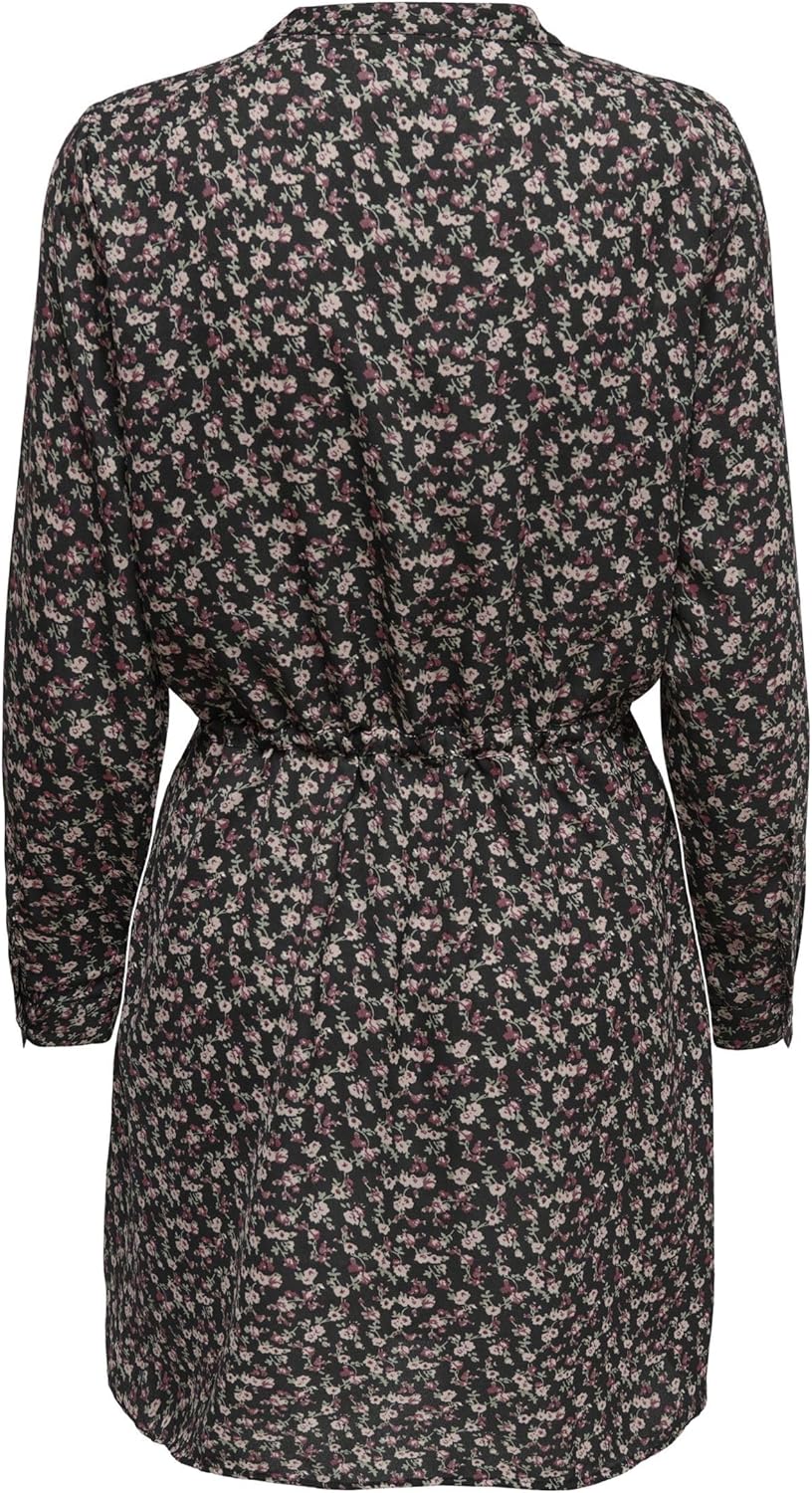 ONLY Damen ONLCORY L/S V-Neck Tunic WVN NOOS 15200543, Black/NERA Flower, XS