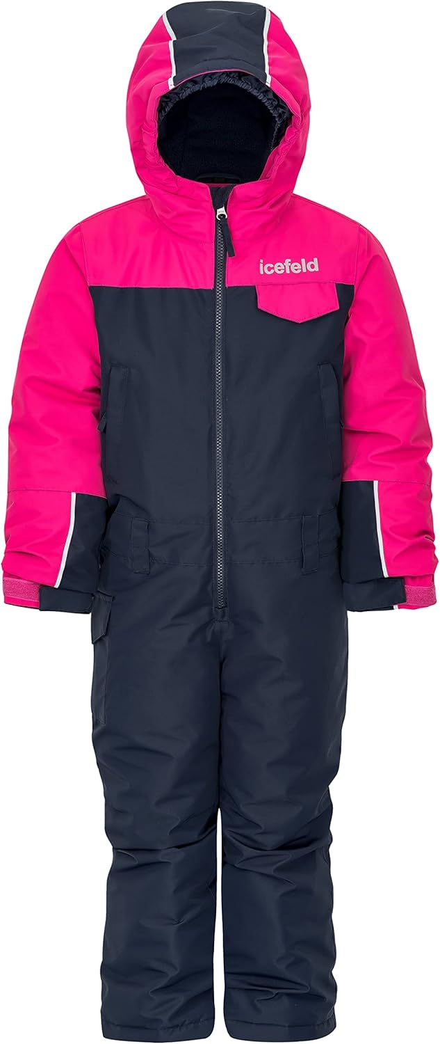 icefeld Schneeoverall/Skianzug wasserdicht für Kinder (PFC-frei) 86-92 pink / marineblau, 86-92 pink