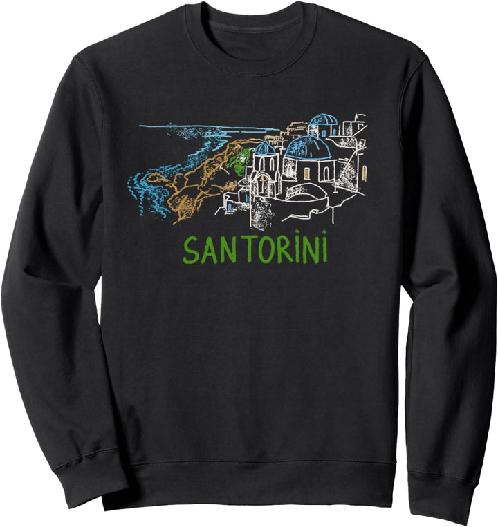 Santorini Griechenland Kunstgeschenk Männer Frauen Sweatshirt