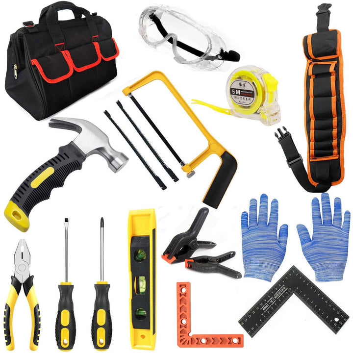Werkzeug Set für Anfänger - Kinder Handwerkzeuge DIY Bauwerkzeug Spielzeug mit Werkzeugtasche &amp; Werk