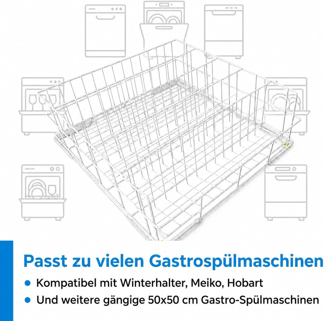 Spülkorb Drahtgitterkorb 500x500 mm - 5 Reihen Gastronomie Professional Gläserspülkorb vers. Grössen