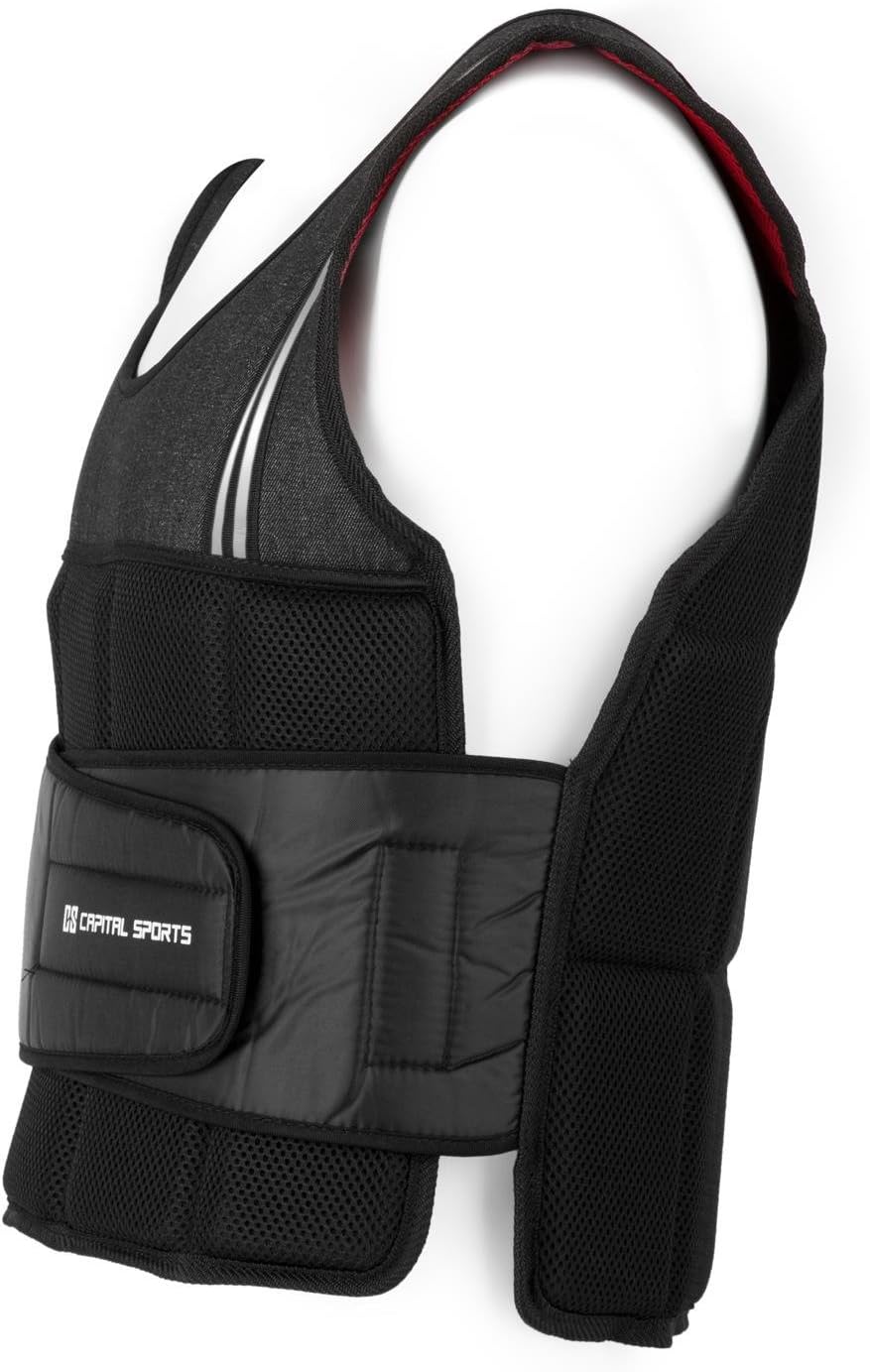CAPITAL SPORTS Vestpro 10/20 - Gewichtsweste, Fitness-Weste, Weightvest, 10 oder 20 kg, 23 herausneh