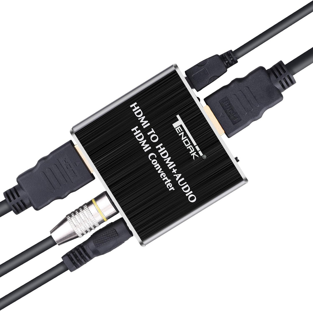 Tendak HDMI Audio Extractor, HDMI Audio Splitter 4K HDMI zu HDMI SPDIF TOSLINK Optical und 3,5mm Ste