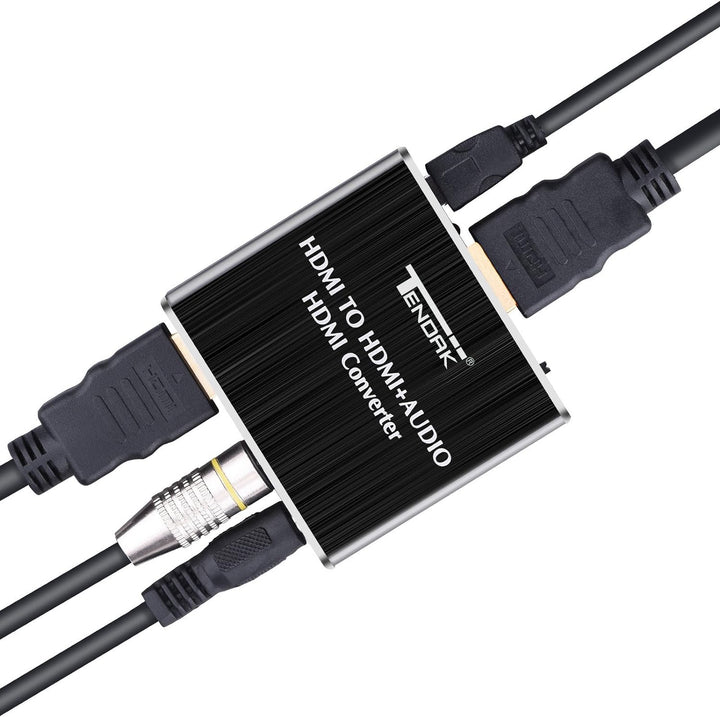 Tendak HDMI Audio Extractor, HDMI Audio Splitter 4K HDMI zu HDMI SPDIF TOSLINK Optical und 3,5mm Ste