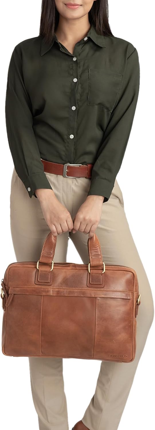 STILORD 'Andrew' Vintage Business Ledertasche Klassische Aktentasche für Herren und Damen 13,3 Zoll