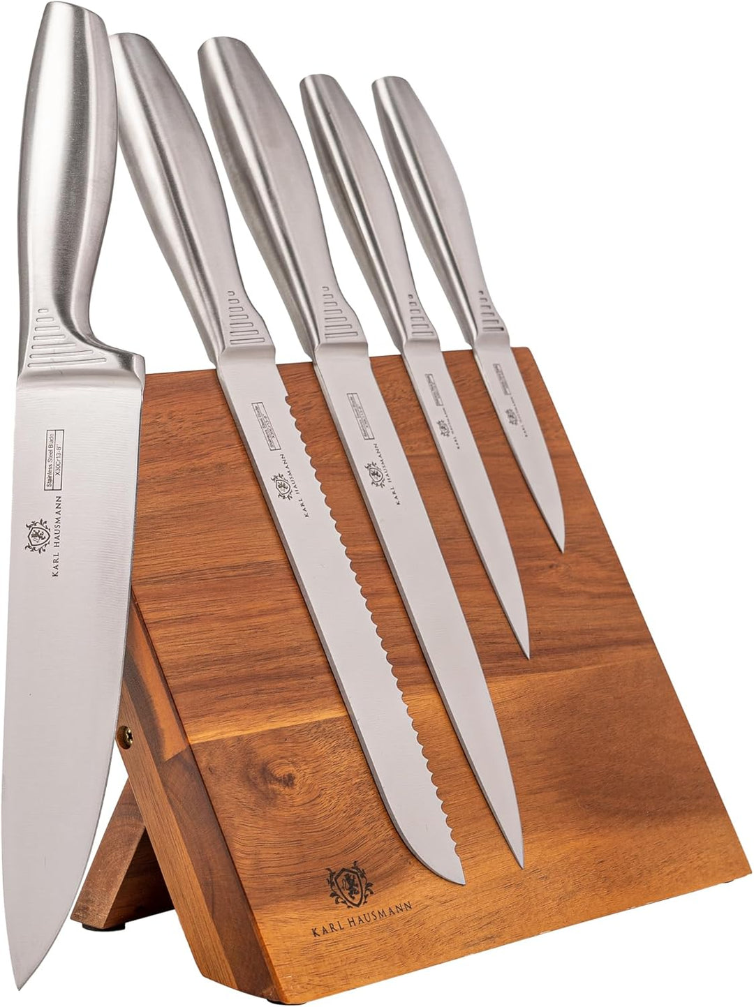 KARL HAUSMANN Messer Set ohne Block - 5 Teilig - Küchenmesser Set aus Edelstahl X30Cr13 - Kochmesser