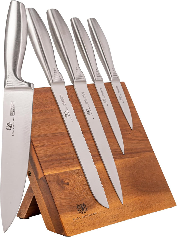 KARL HAUSMANN Messer Set ohne Block - 5 Teilig - Küchenmesser Set aus Edelstahl X30Cr13 - Kochmesser