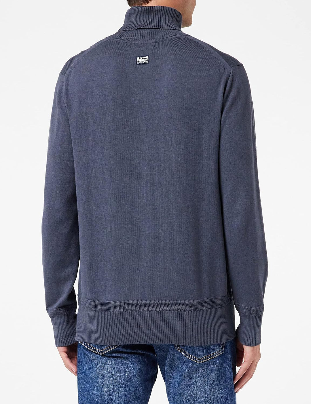 G-STAR RAW Herren Premium Core Turtle Knitted Pullover Knits L Blau (Fantem Blue D21933-c560-863), L