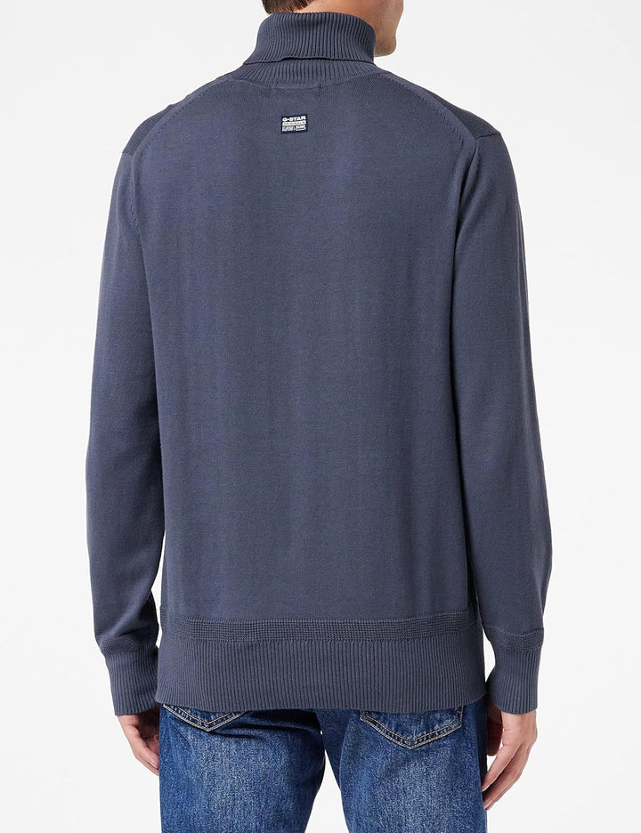 G-STAR RAW Herren Premium Core Turtle Knitted Pullover Knits L Blau (Fantem Blue D21933-c560-863), L
