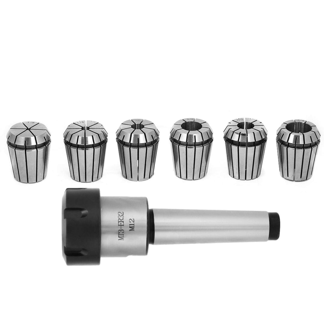 Spannzangenhalter, 1 Stück MT3 ER32 M12 Spannzangen-Morsekegelhalter + 6 Stück ER32 Federzangen CNC-