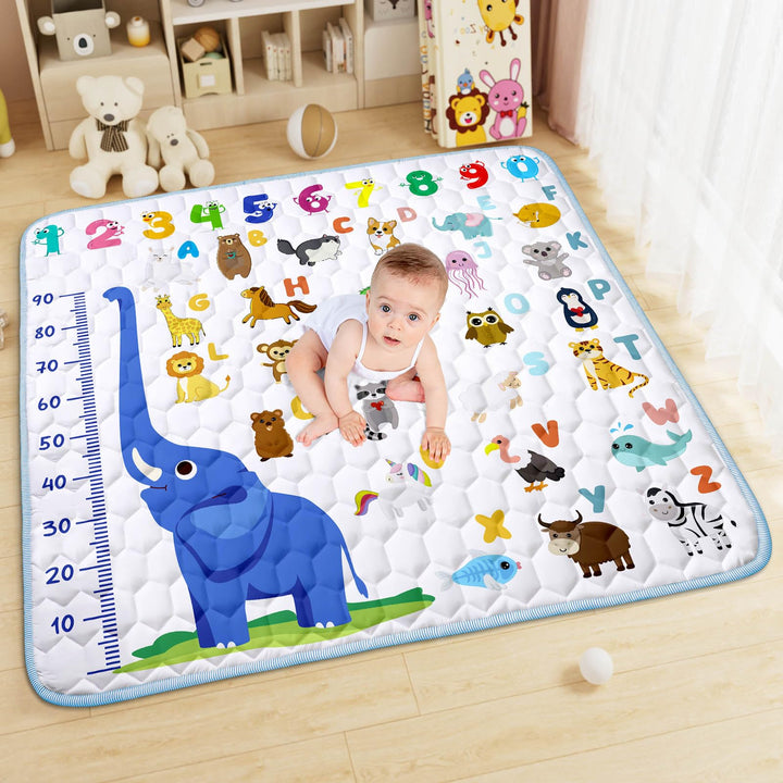 Baby Spielmatte, 127x127 cm Baby Krabbelmatte, Baby Faltbare Spielmatte, Krabbeldecke für Baby, Klei
