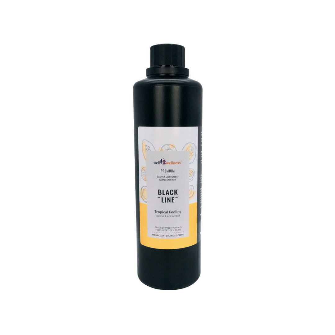 well2wellness® Premium Sauna-Aufguss-Konzentrat Black Line - Tropical Feeling - 500ml
