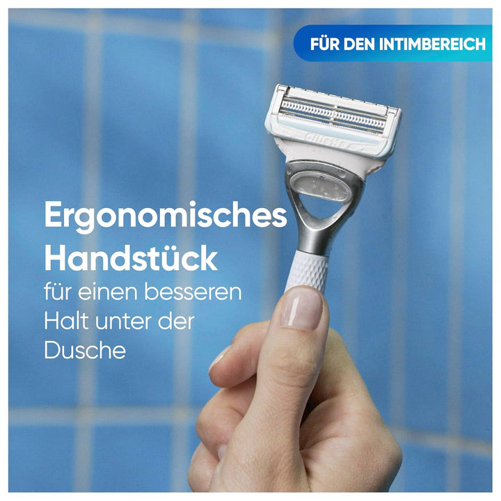 Venus Satin Care Damenrasierer für den Intimbereich - 4 Ersatzklingen Rasierer + 4 Klingen, Rasierer