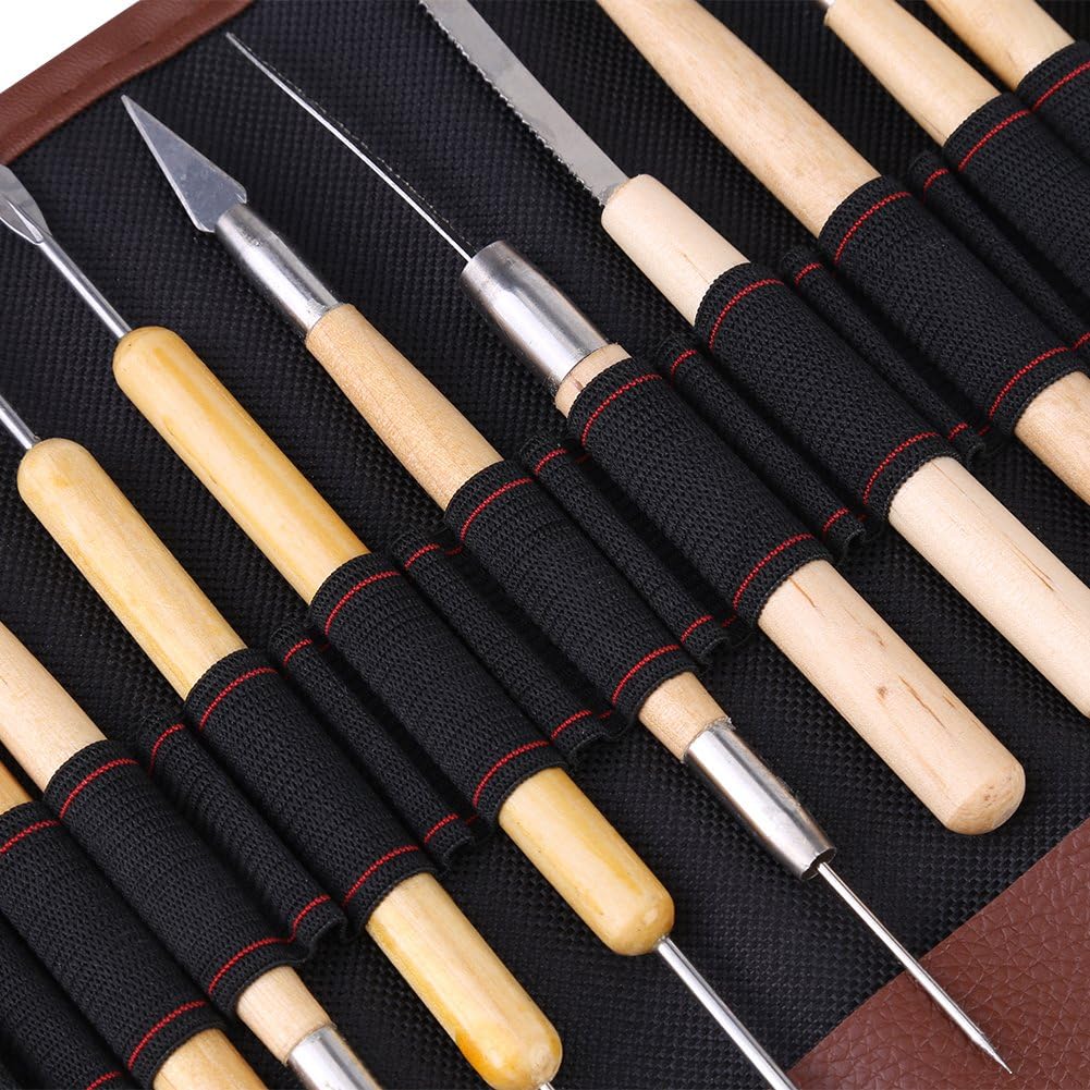 22pcs Keramik Carving Tool Set aus Holz Metall Ton Skulptur Moulding Tools Carving Tool Kit,Töpferwe