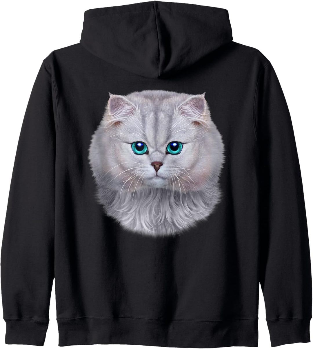 Weisses Katzengesicht Kapuzenjacke