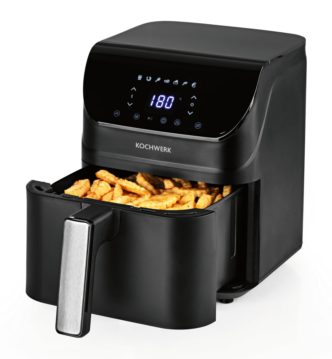 Rachs KOCHWERK Digitale Heissluftfritteuse 4L | Airfryer mit Touchscreen für fettarmes Garen, Grille