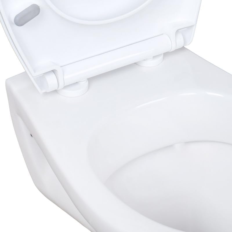 WC Toilette Hänge Wand WC (RosenStern) mit Soft-Close Deckel, Keramik