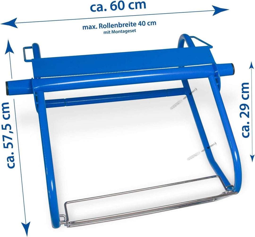 Wandhalter mit Müllsackhalterung für Putztuchrollen | für Industrierolle bis 40 cm Breite | Putzroll