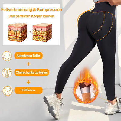 CHUMIAN Damen Sauna Jogginghose Sporthose Hohe Taille mit Bauch Weg Gewichtsverlust Hosen Schwitzhos