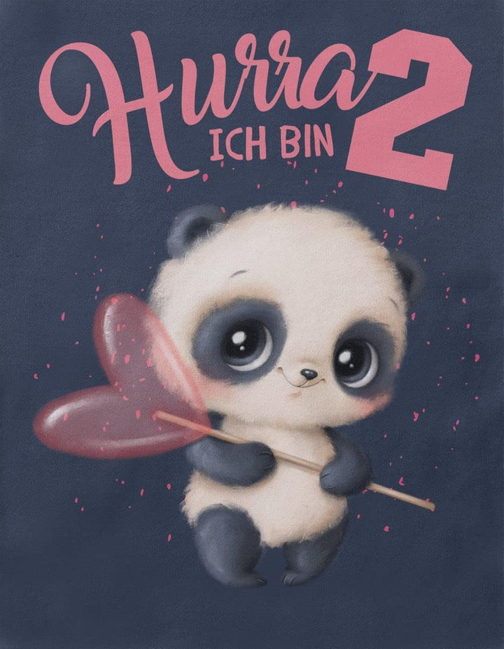 miKalino Baby/Kinder Longsleeve mit Spruch Ich Bin Zwei 2 süsser Waschbär Langarm Shirt für Mädchen