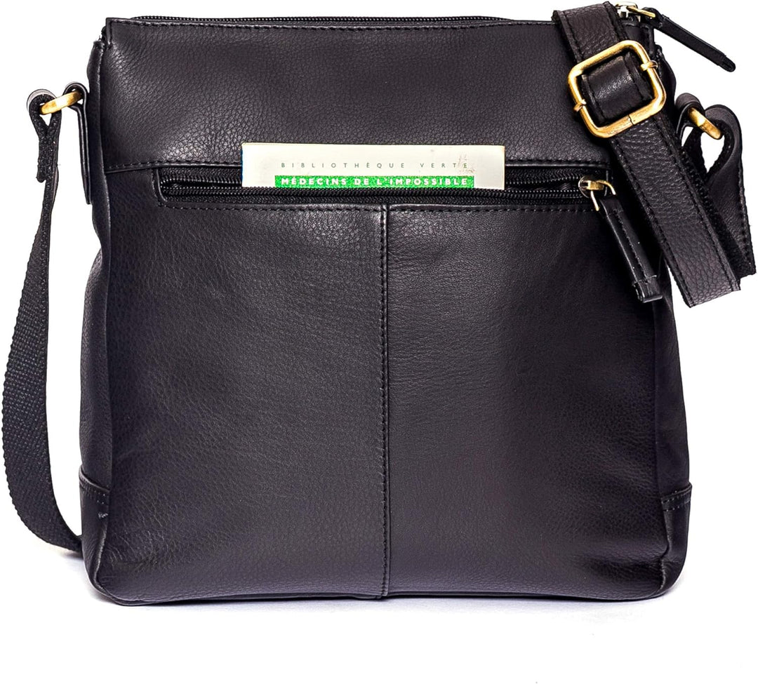 ALMADIH Premium Leder Damentasche Umhängetasche Abby - praktische Ledertasche Handtasche Schultertas