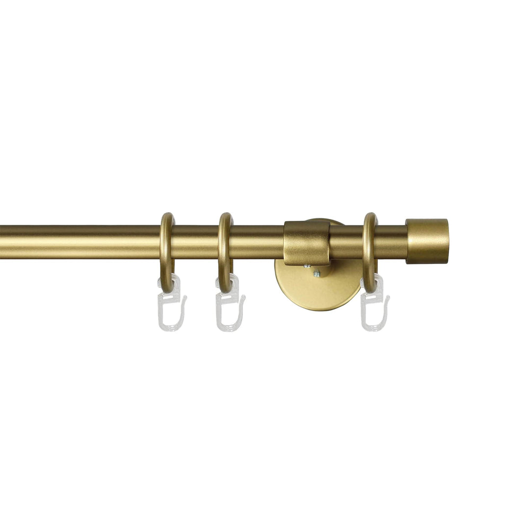 Garesa Gardinenstange Rustika Ø 16mm, 1-läufig, Gold, matt I Rustikale Vorhangstange aus Metall inkl