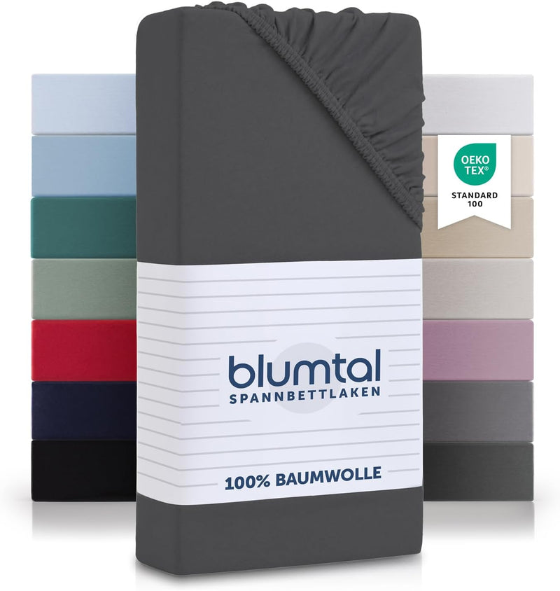 Blumtal® Baumwolle Spannbettlaken 90x190 cm Basics Jersey - Bettlaken 90x190 cm - Oeko-TEX zertifizi