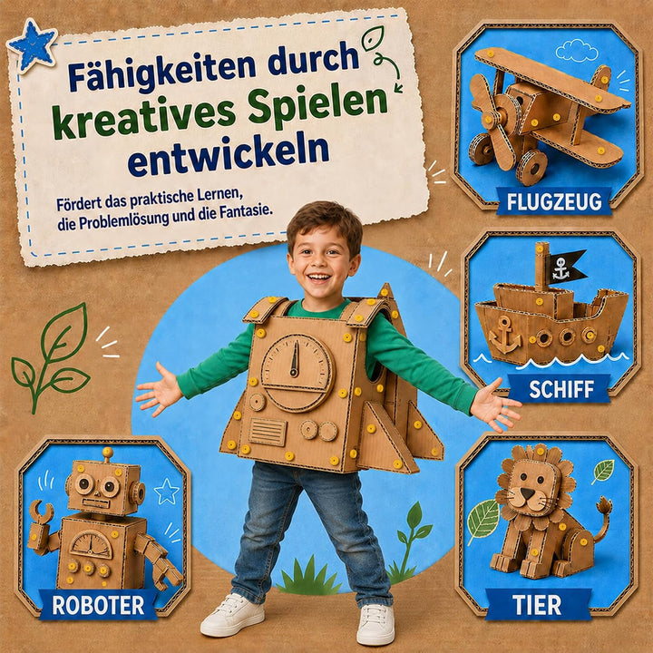 Karton Bastelset, Kartonwerkzeug für Kinder, STEM Konstruktionsspielzeug