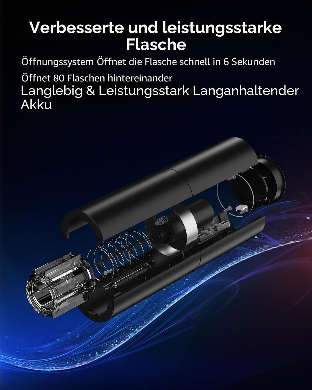 Elektrischer Korkenzieher, professioneller Flaschenöffner für Wein, kabellos, automatischer Flaschen