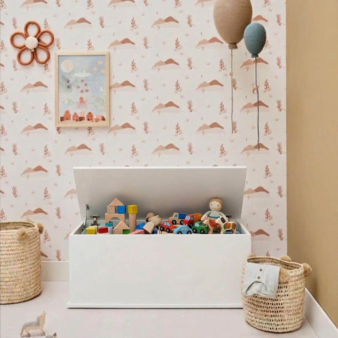 VDD Aufbewahrungsbox Holz - Spielzeugkiste - Deckenkiste - 100 cm breit - weiss
