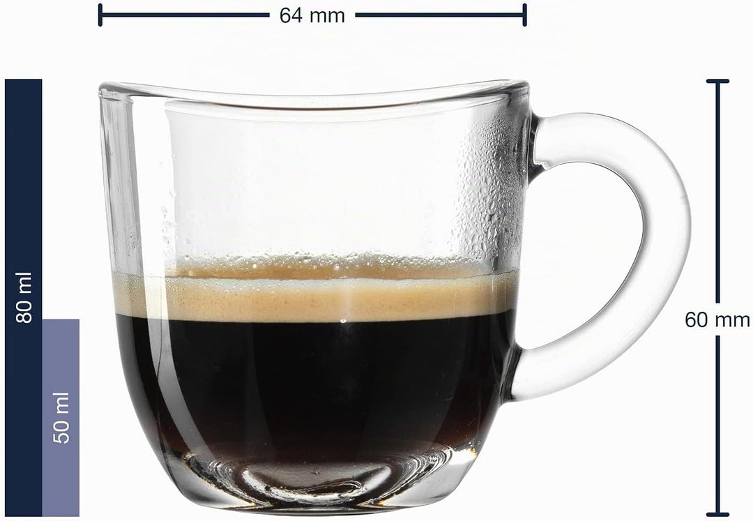 Leonardo Napoli Espresso-Tassen, 6er Set, spülmaschinengeeignete Espresso-Becher, kleine Kaffee-Tass