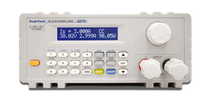 PeakTech 2275 – Programmierbare DC-Elektronische Last 150W mit genauem LCD-Display, USB-to-COM Adapt