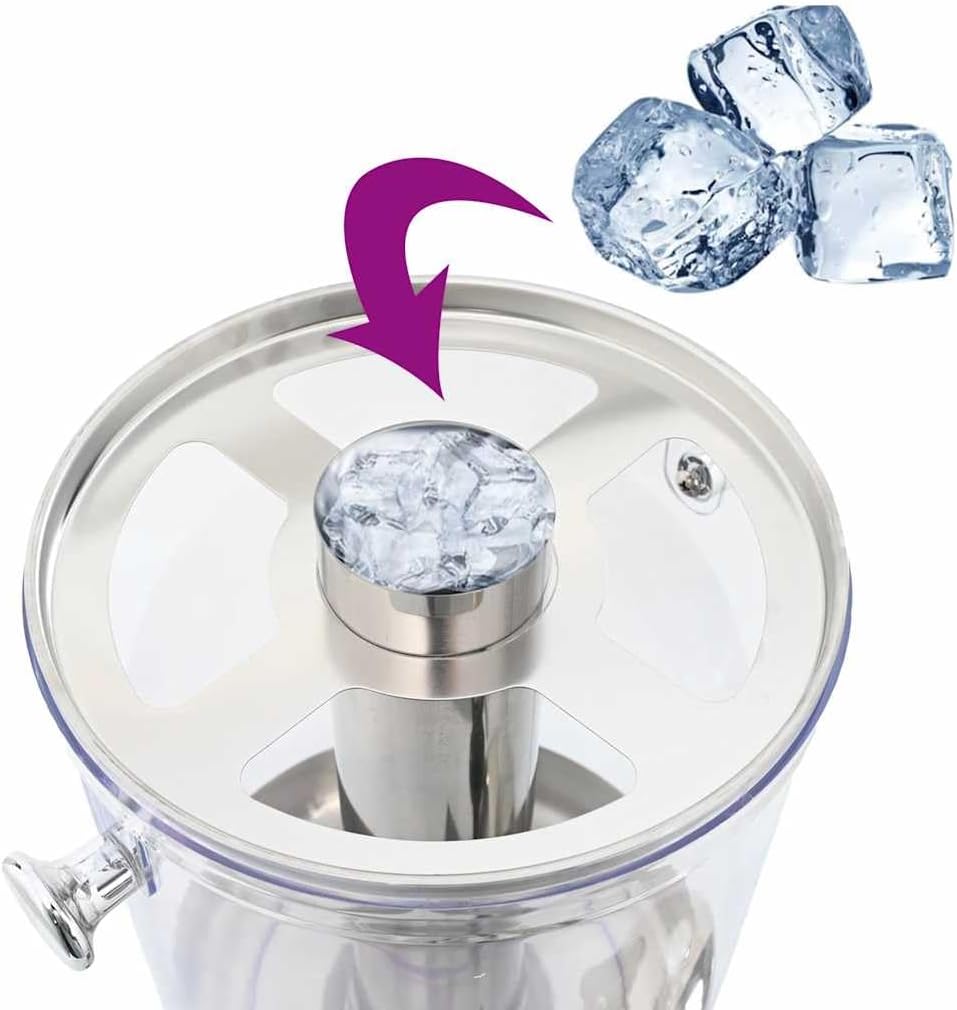 vidaXL Getränkespender Edelstahl 8L Saftspender Wasserspender Saft Dispenser 26.5 x 35 x 57 cm, 26.5