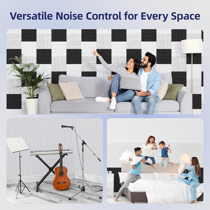Vieshful 10 Stück Akustikpaneele Selbstklebend – 30x30x1cm Schallschutzplatten & Wandpaneele selbstk