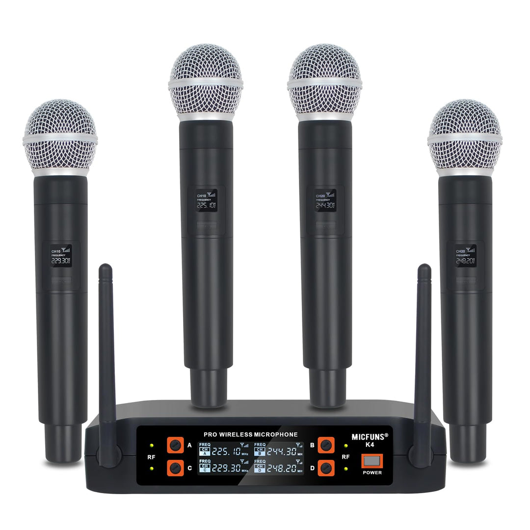 K4 Kabelloses Handmikrofon für KTV Bühnengesang (Schwarz) Black, Black