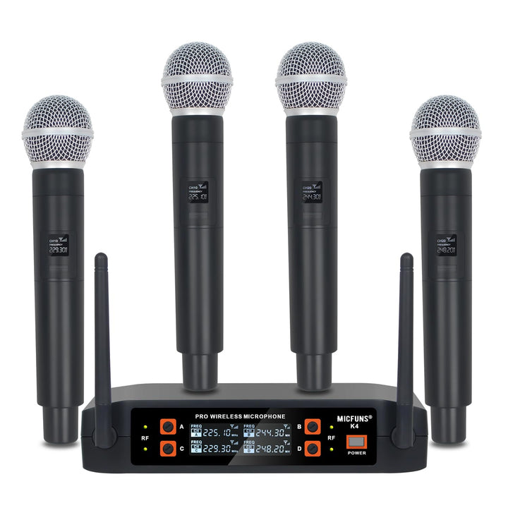 K4 Kabelloses Handmikrofon für KTV Bühnengesang (Schwarz) Black, Black