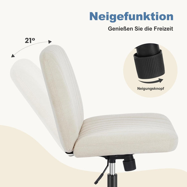 DUMOS Bürostuhl Ohne Armlehne, Atmungsaktives und Bequemes Netzgewebe Schneidersitz Stuhl, mit Verbr