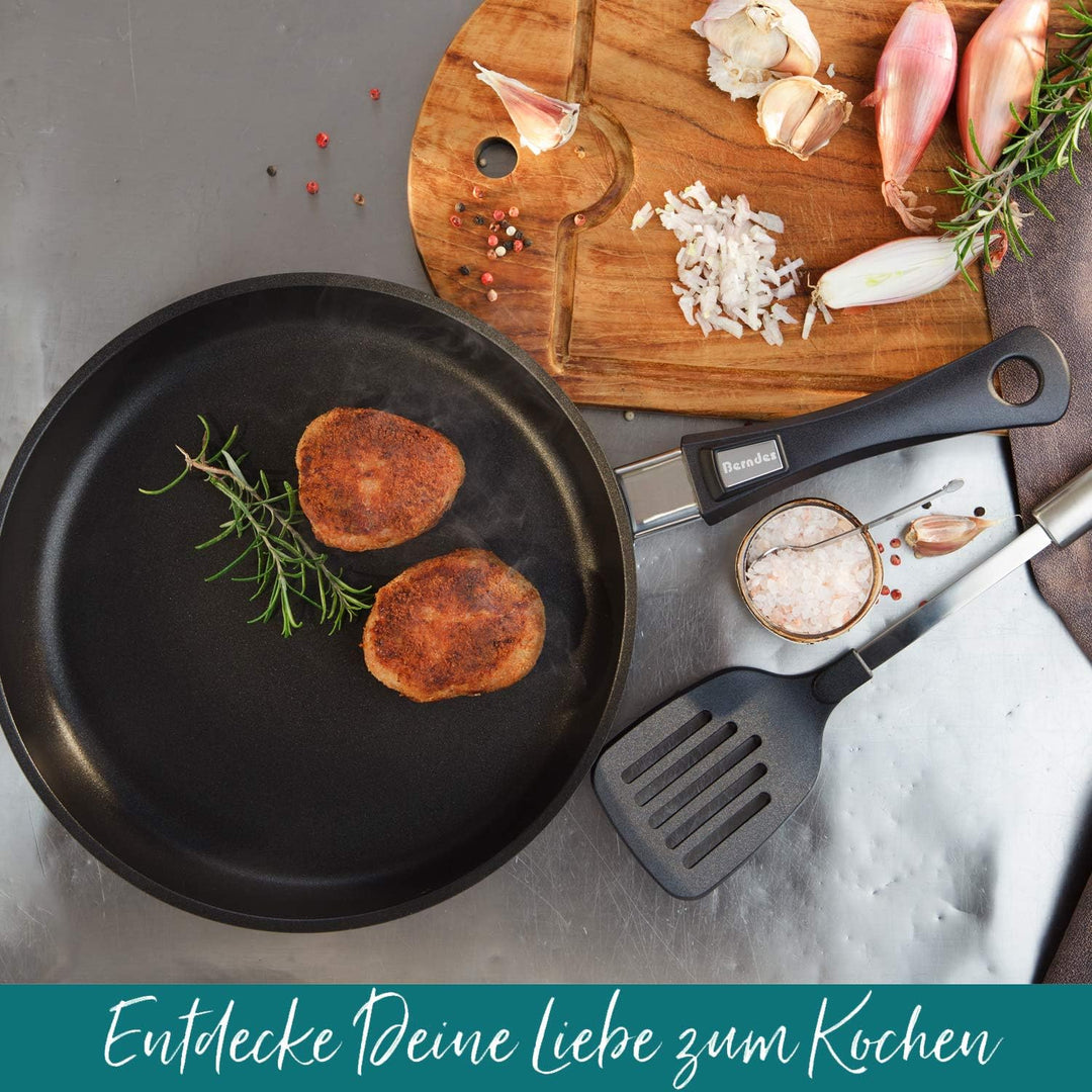 Berndes Bratpfanne Vario Click 32 cm, Induktion, Pfanne mit abnehmbarem Stiel, robuster Aluguss, ant
