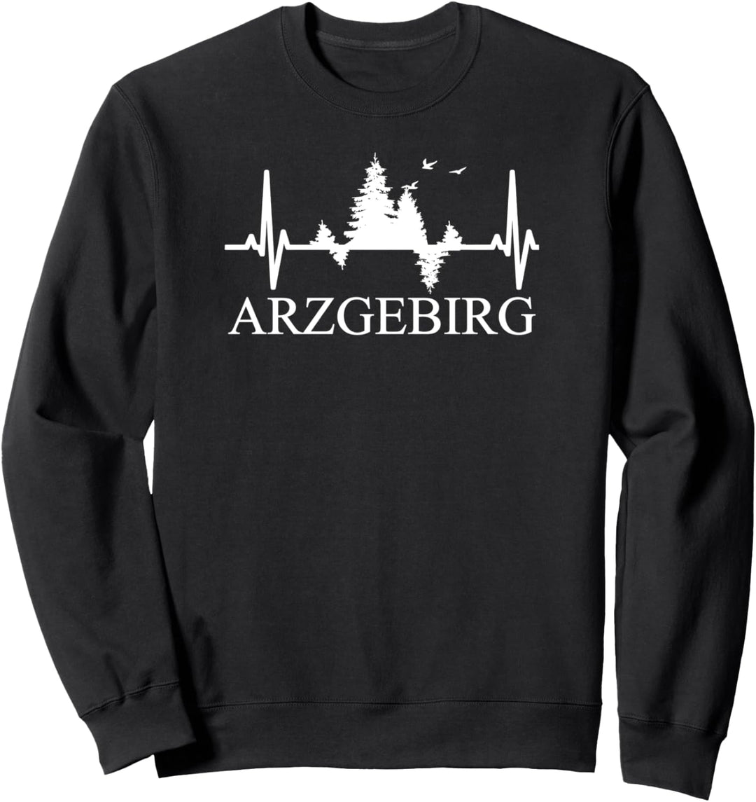 Erzgebirge Herzschlag Wald Motiv Arzgebirg für Erzgebirger Sweatshirt