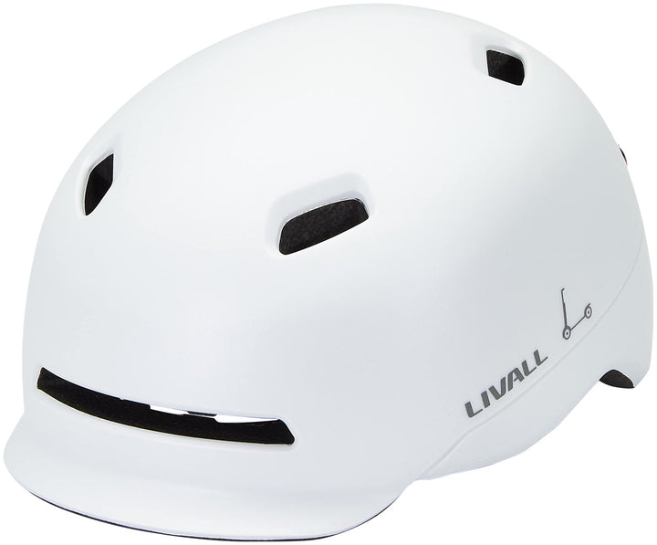 Livall Unisex – Erwachsene C20 Fahrradhelm 54-58cm Weiss, 54-58cm Weiss