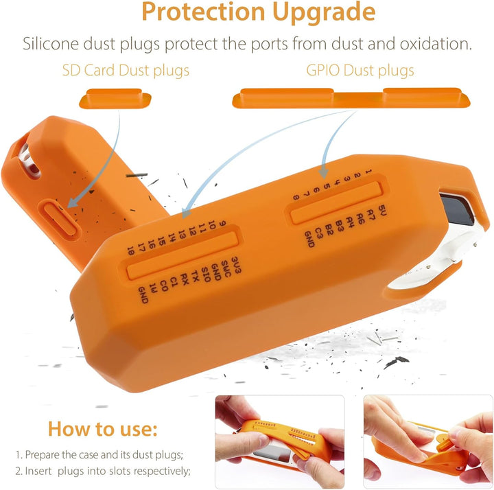 5 in 1 Protective Accessories Soft Silicone Case & Eva Carrying Case & 3 Pack of Screen Protect & SD