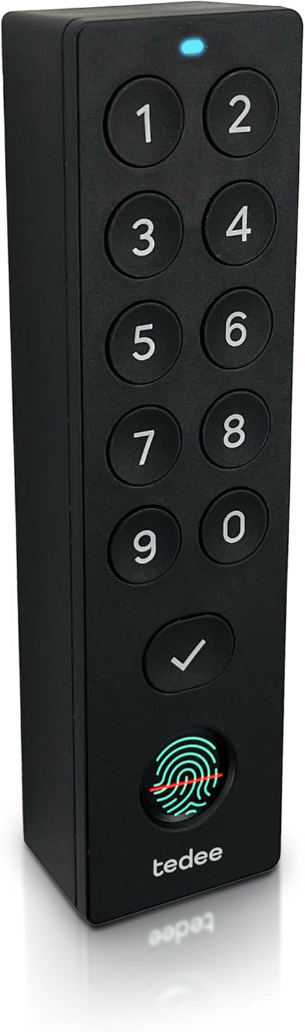 tedee Lock GO 2 Aluminium Set |smartes Türschloss Schwarz | biometrisches Tastenfeld Schwarz | Smart