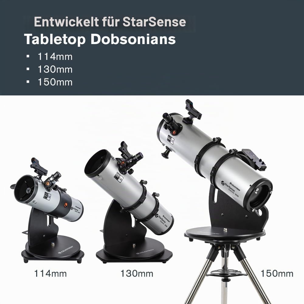 Celestron 93480 Exklusives Stativ für das StarSense Explorer Dobson-Tischteleskop mit Zubehörschale