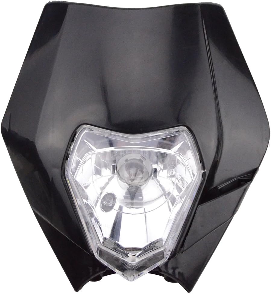 GOOFIT schwarz 12V 35W Scheinwerfer Frontscheinwerfer Lichtmaske mit Front Verkleidung Ersatz für Mo