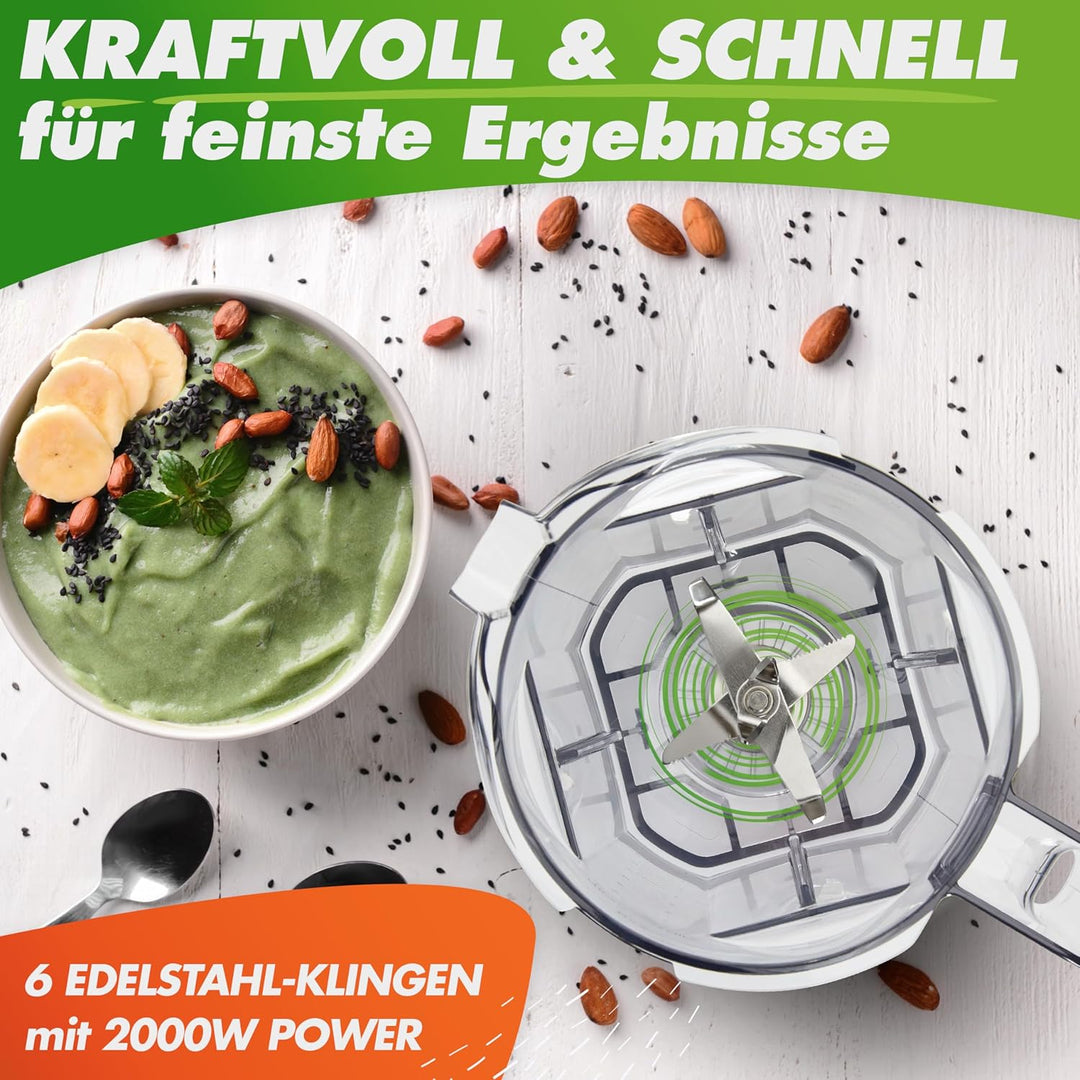 NUTRI-BLENDER MAX+ Hochleistungsmixer 2000W Standmixer Smoothie Hochleistung Smoothie-Maker Profi Mi
