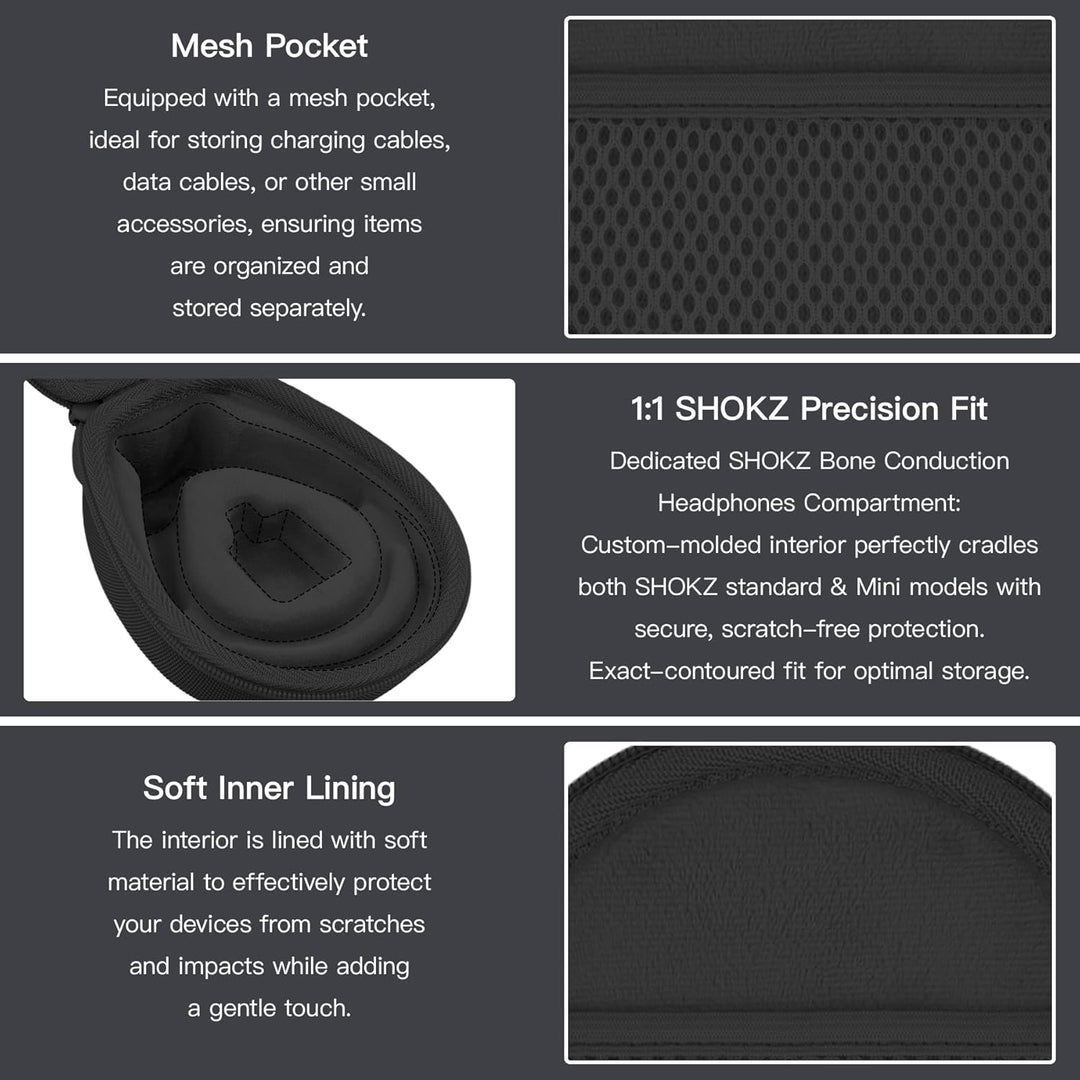 co2CREA für SHOKZ OpenRun Knochenschall Kopfhörer,Schutzhülle Tasche für OpenRun mini/Pro 2 mini/Ope