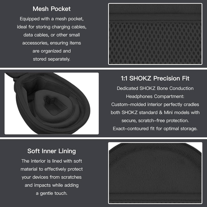 co2CREA für SHOKZ OpenRun Knochenschall Kopfhörer,Schutzhülle Tasche für OpenRun mini/Pro 2 mini/Ope