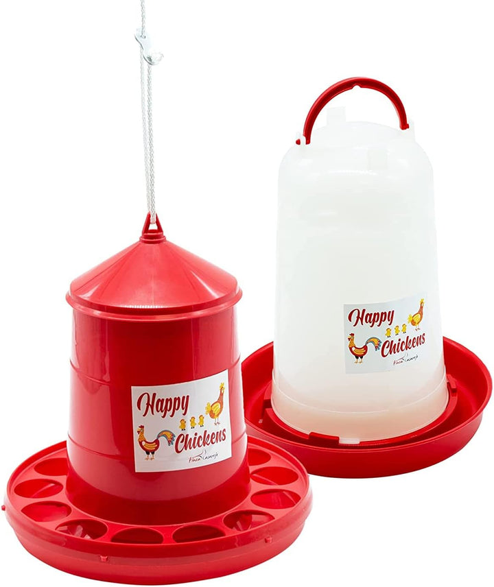 FINCA CASAREJO Futtertrog und tränke hühner - Futterautomat 4 kg und Tränke 5 l für Hühner und ander