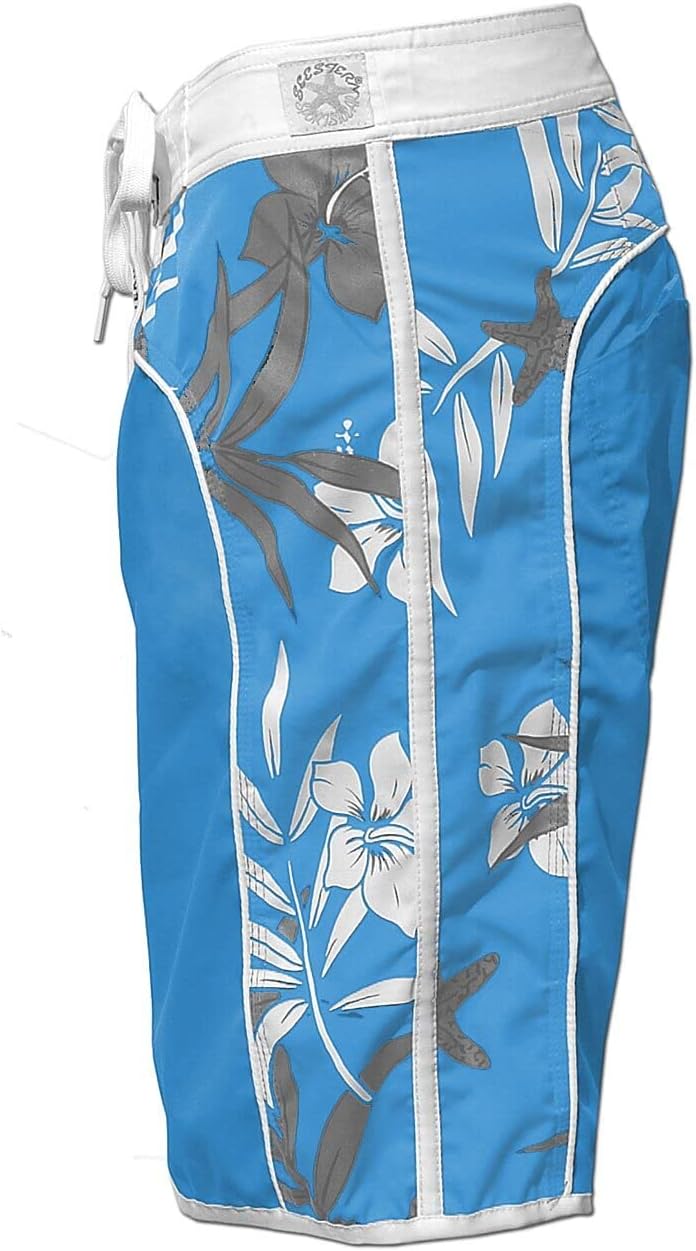 SEESTERN Damen Microstrech Boardshorts Surfshorts Boardshort Badehorts XS-4XL /2123 3XL Türkis, 3XL