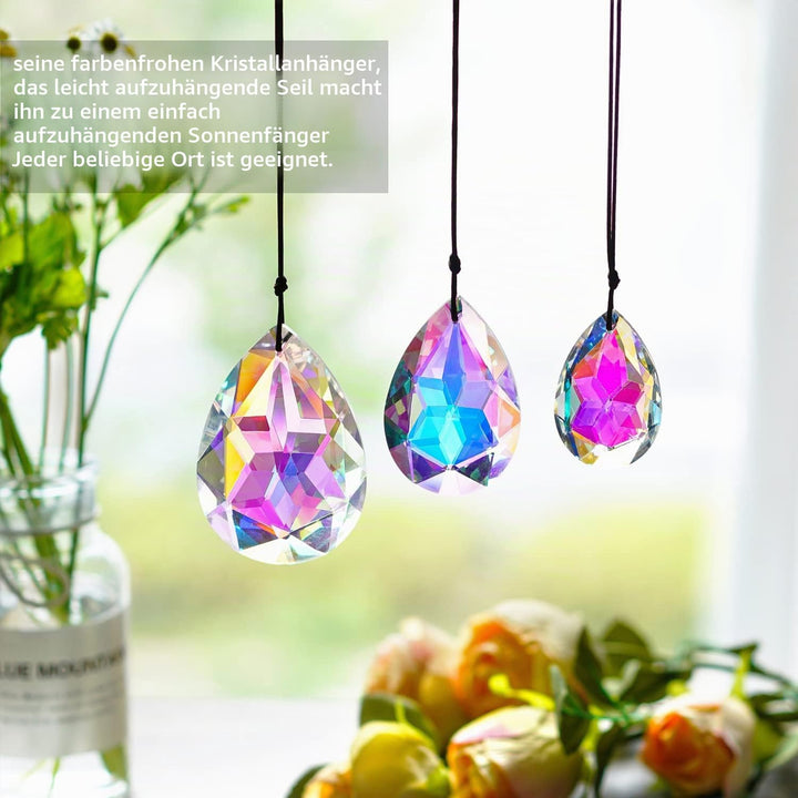 H&D HYALINE & DORA 3 Stück 50/63/76 mm Kristallprismen Kronleuchter Bunte Bauhinia Ornament Anhänger